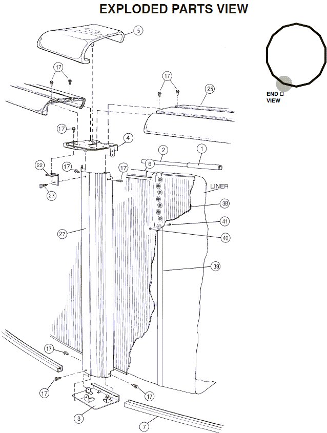 24' Round 52" Calibay Silver Intrigue Parts Reorder